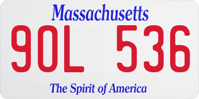 MA license plate 9OL536