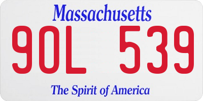 MA license plate 9OL539