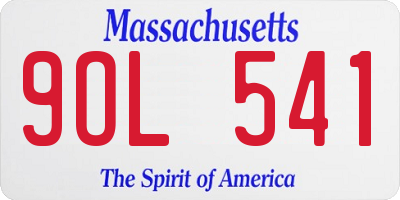 MA license plate 9OL541