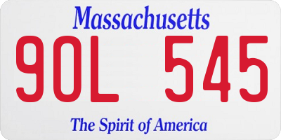 MA license plate 9OL545