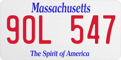 MA license plate 9OL547