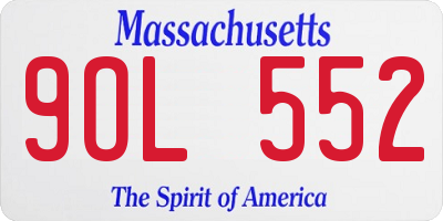 MA license plate 9OL552
