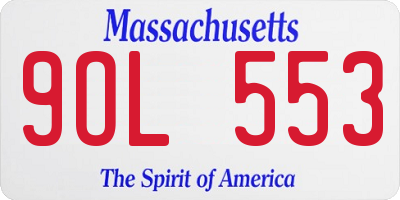 MA license plate 9OL553