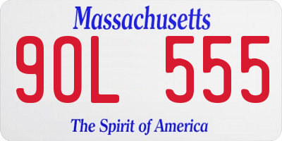 MA license plate 9OL555