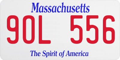 MA license plate 9OL556