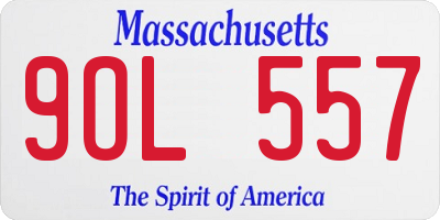 MA license plate 9OL557