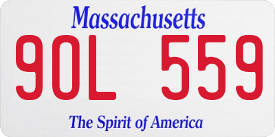 MA license plate 9OL559
