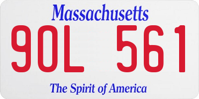 MA license plate 9OL561
