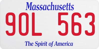 MA license plate 9OL563