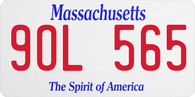 MA license plate 9OL565