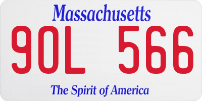 MA license plate 9OL566