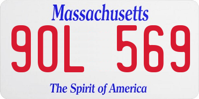 MA license plate 9OL569