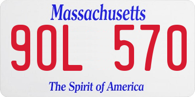 MA license plate 9OL570