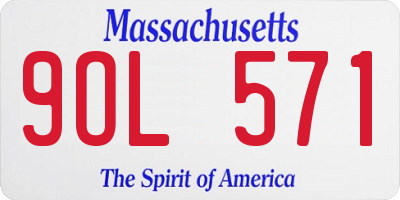 MA license plate 9OL571