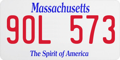 MA license plate 9OL573