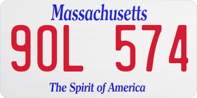 MA license plate 9OL574