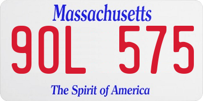 MA license plate 9OL575