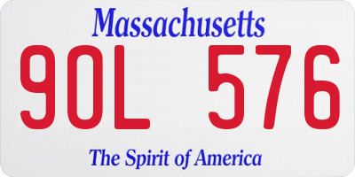 MA license plate 9OL576