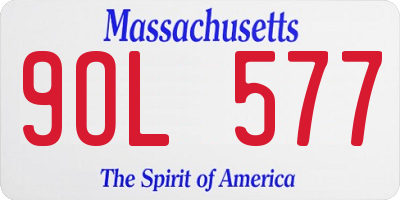 MA license plate 9OL577
