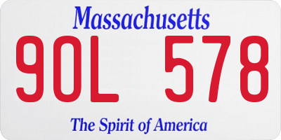 MA license plate 9OL578
