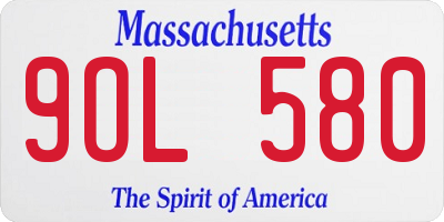 MA license plate 9OL580