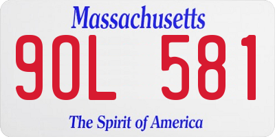 MA license plate 9OL581