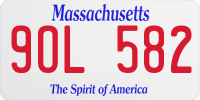 MA license plate 9OL582