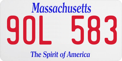 MA license plate 9OL583