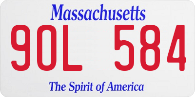 MA license plate 9OL584