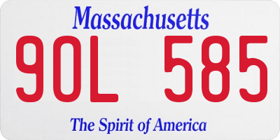 MA license plate 9OL585
