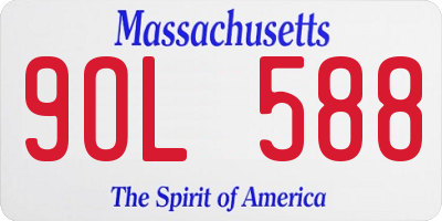 MA license plate 9OL588