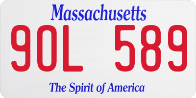 MA license plate 9OL589