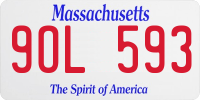 MA license plate 9OL593