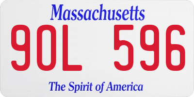 MA license plate 9OL596