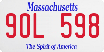MA license plate 9OL598