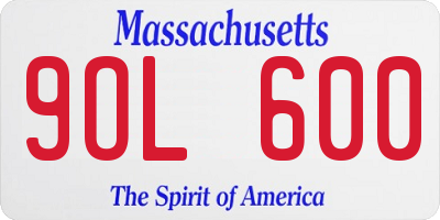 MA license plate 9OL600