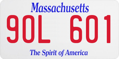 MA license plate 9OL601