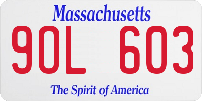 MA license plate 9OL603