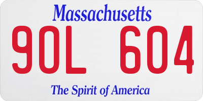 MA license plate 9OL604