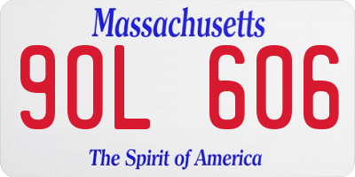 MA license plate 9OL606