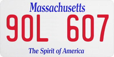 MA license plate 9OL607