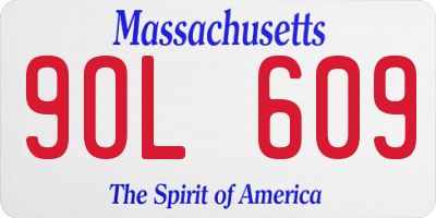 MA license plate 9OL609