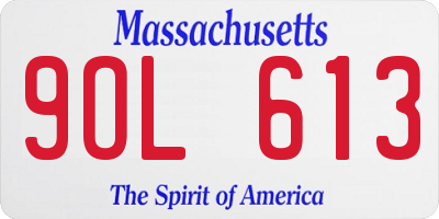 MA license plate 9OL613
