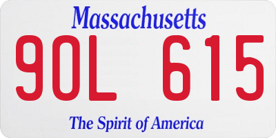 MA license plate 9OL615
