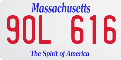 MA license plate 9OL616
