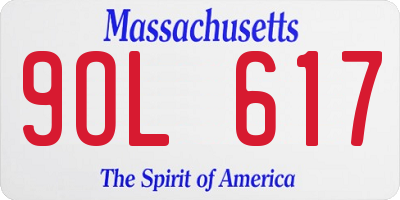 MA license plate 9OL617