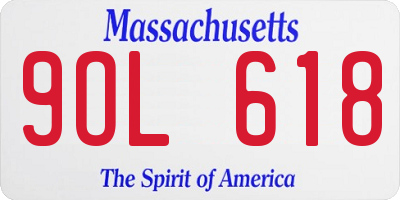 MA license plate 9OL618