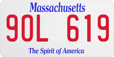 MA license plate 9OL619