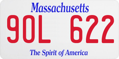 MA license plate 9OL622