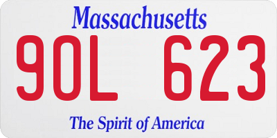 MA license plate 9OL623